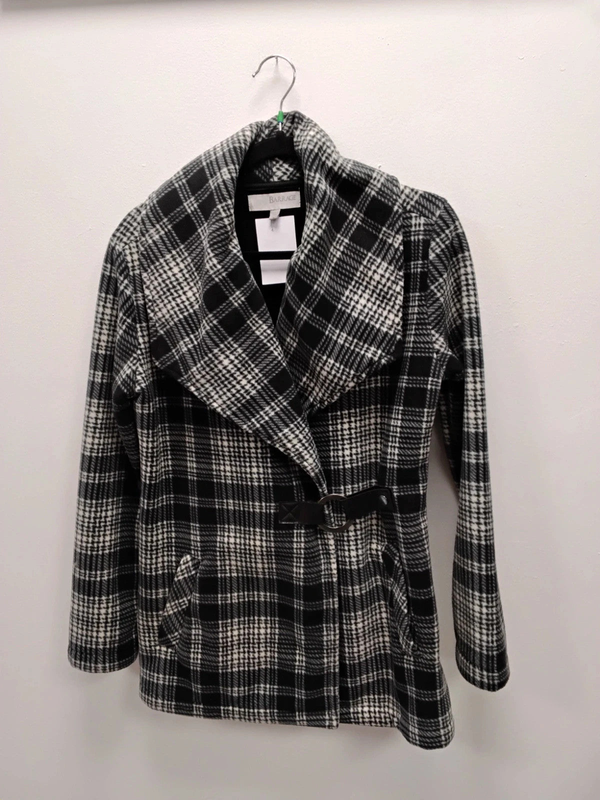 Barrage Coat Black Chek Sz-M 10975VAR