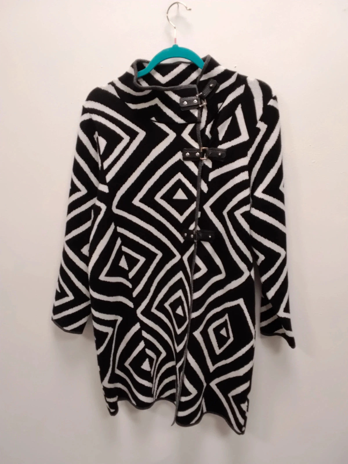 Marble Cardi Coat Black&White Sz-12 10951MKY