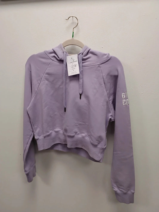 Gym + Coffee Crop Hoodie Purple Sz-M 10963EdDD