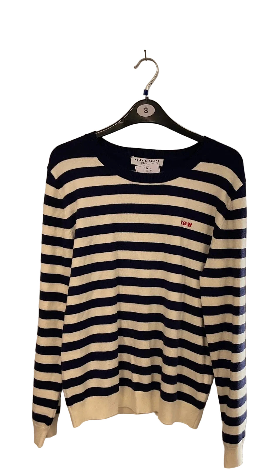 BNWT Kelly&Grace Jumper blue&white size-L 11001GMU