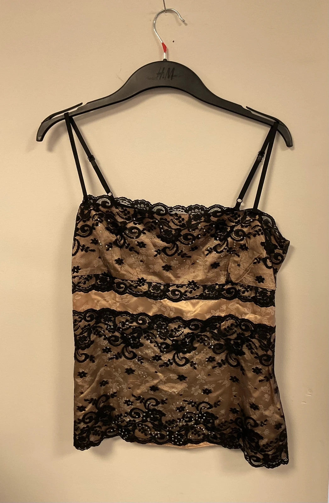 River Island Camisole Black & gold size-16 10985MSD