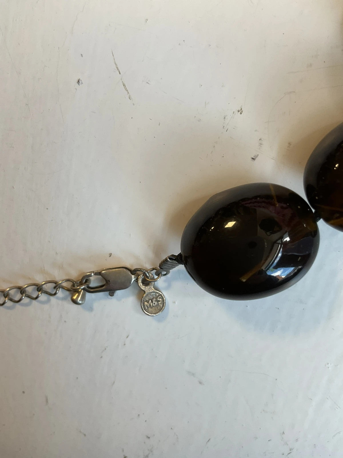 M&S brown bead necklace