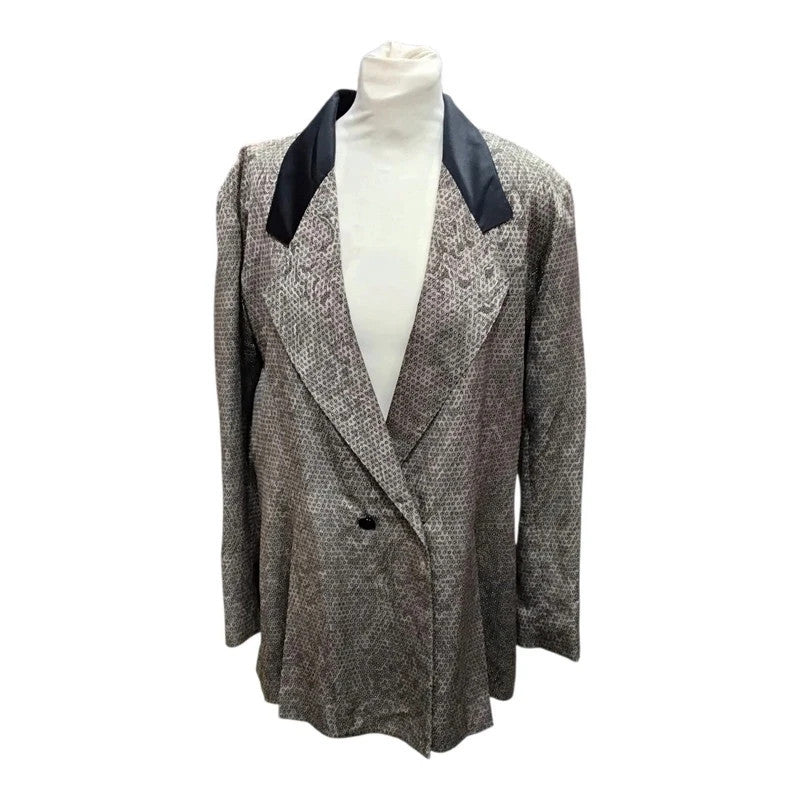 Louis Feraud Grey and Black Blazer Sz 14 6514