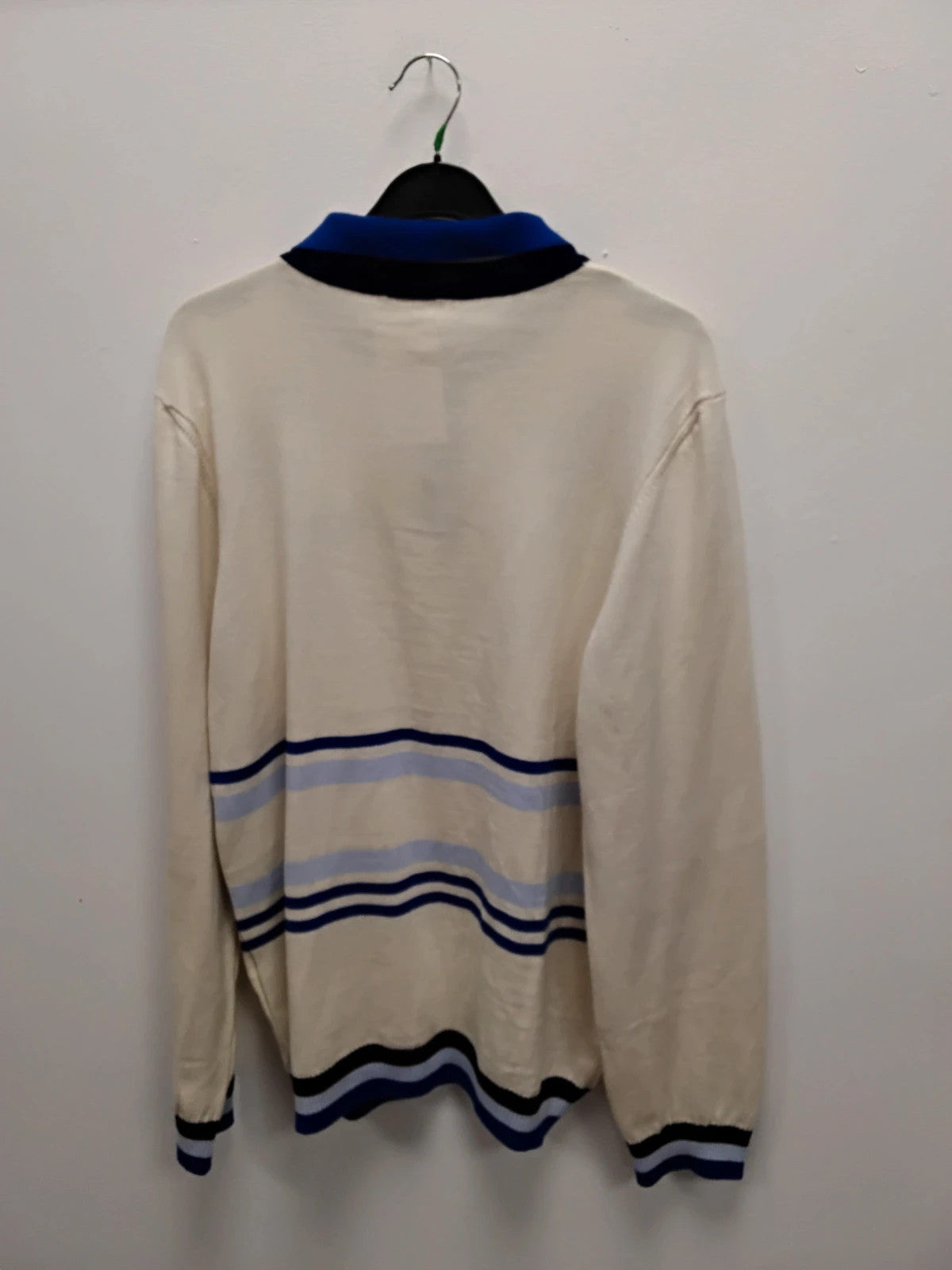 Boohooman Men's Jumper Cream&Blue Sz-M 11029DAN