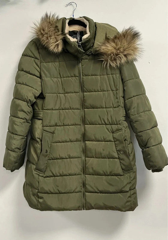 Hailys Olive Puffer Coat Size-L 11061