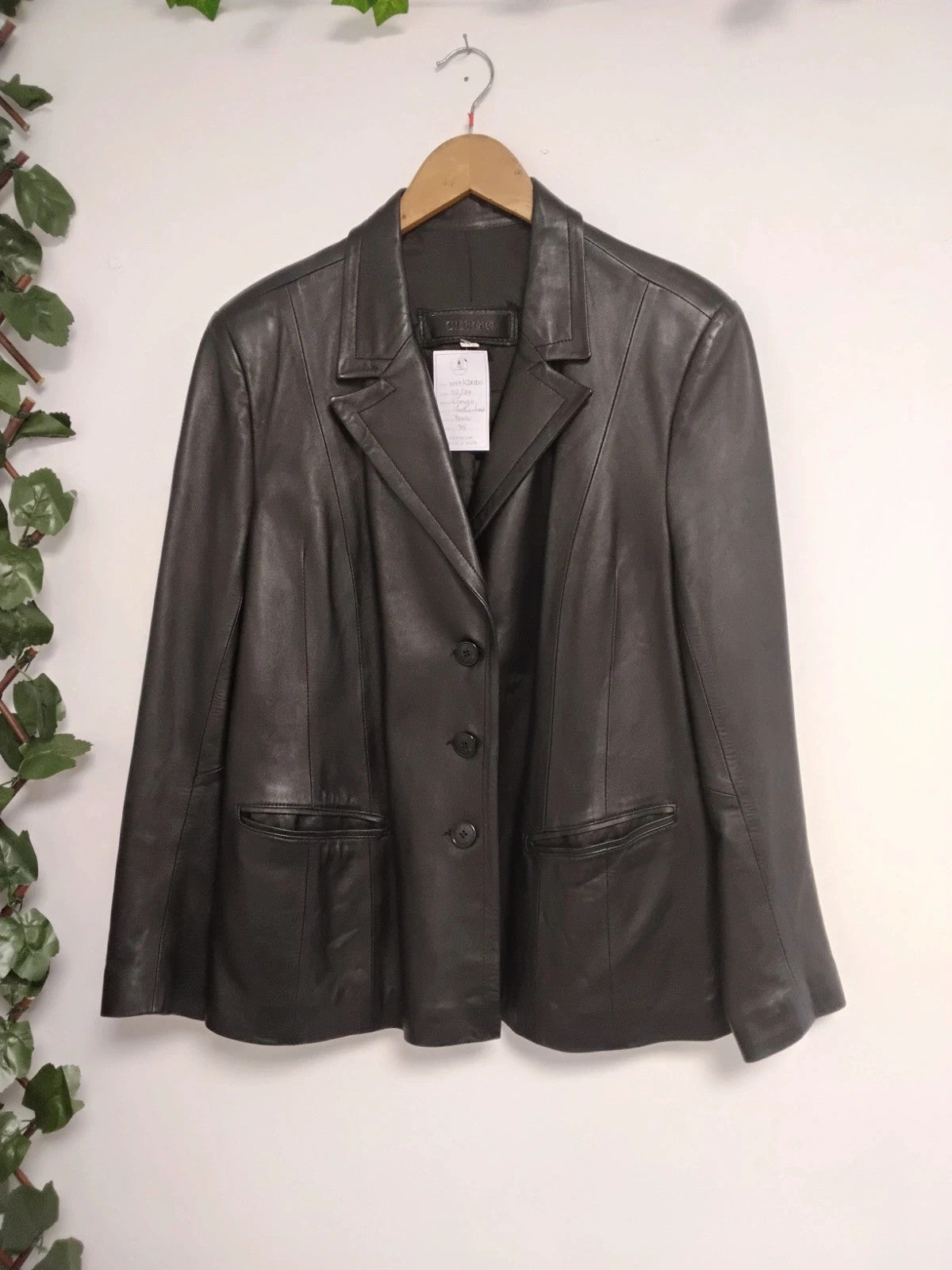 Giorgio Leather Jacket black size-52/24 10971CDC