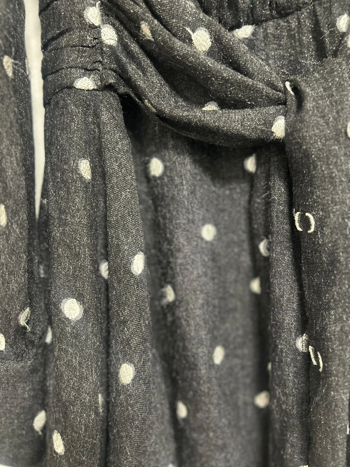 Zara Charcoal Polka Dot Tie Waist Dress, Size XS (11080AOK)