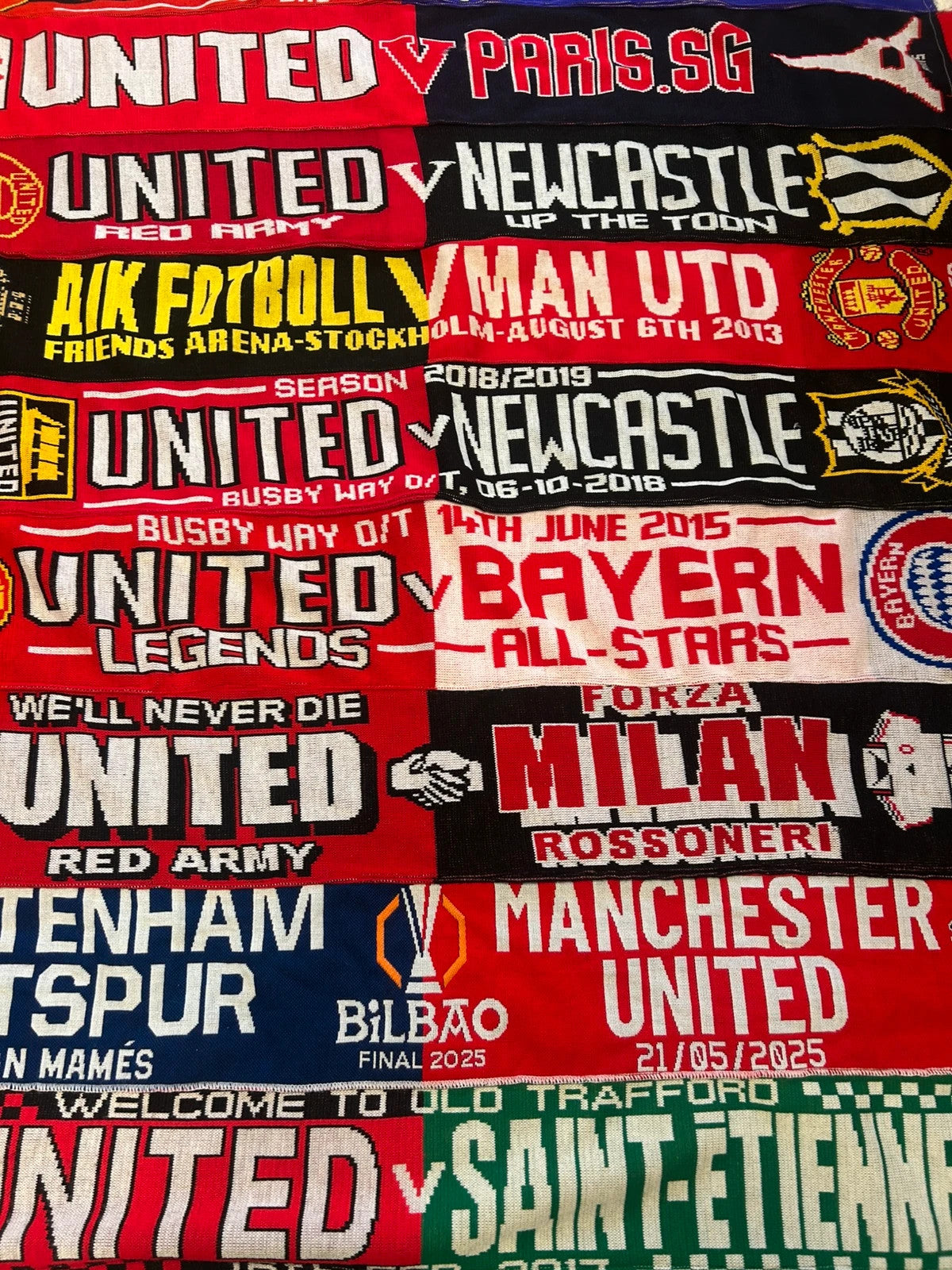 Man United Scarf one of a kind Blanket made from scarves