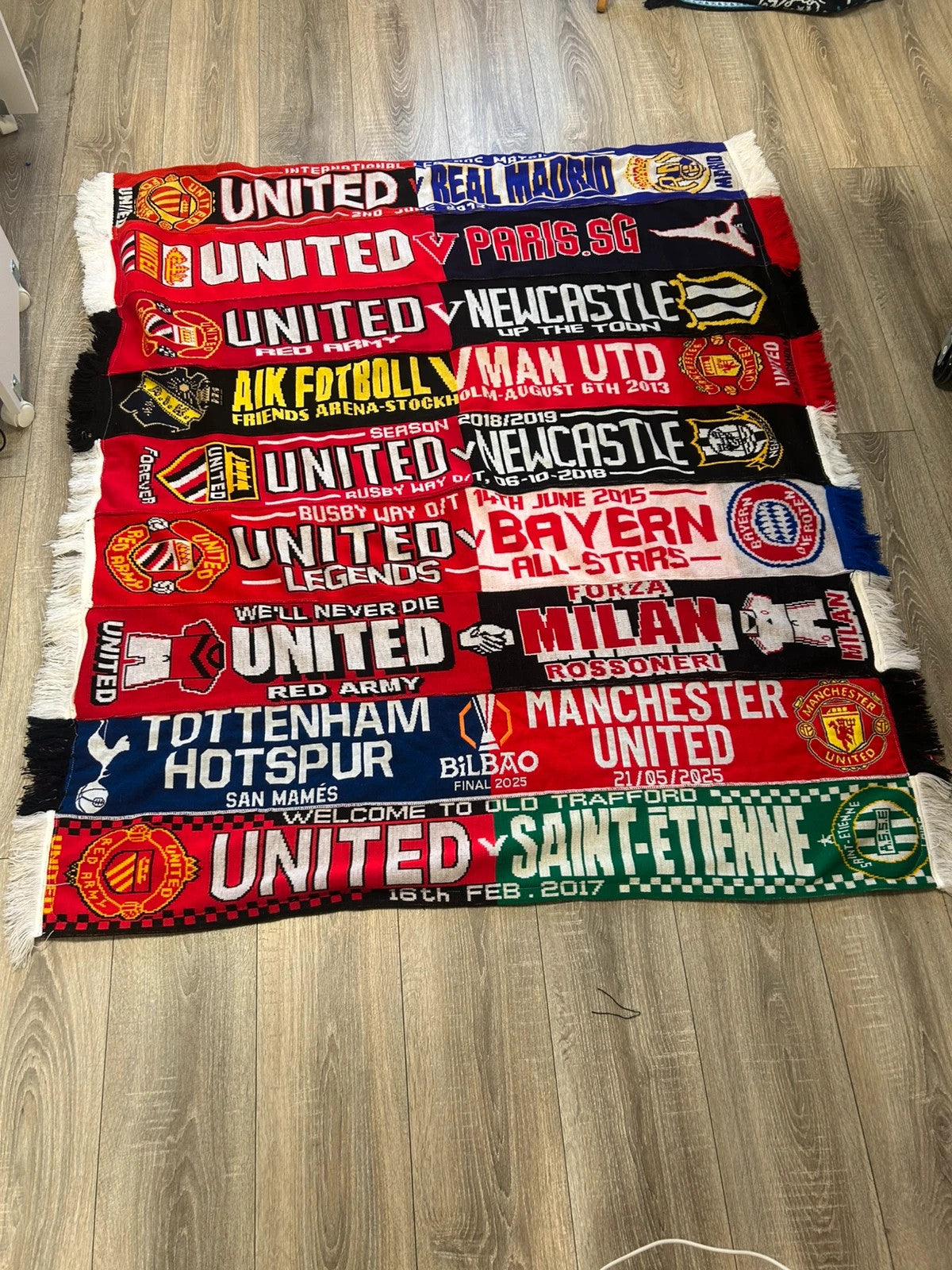 Man United Scarf one of a kind Blanket made from scarves
