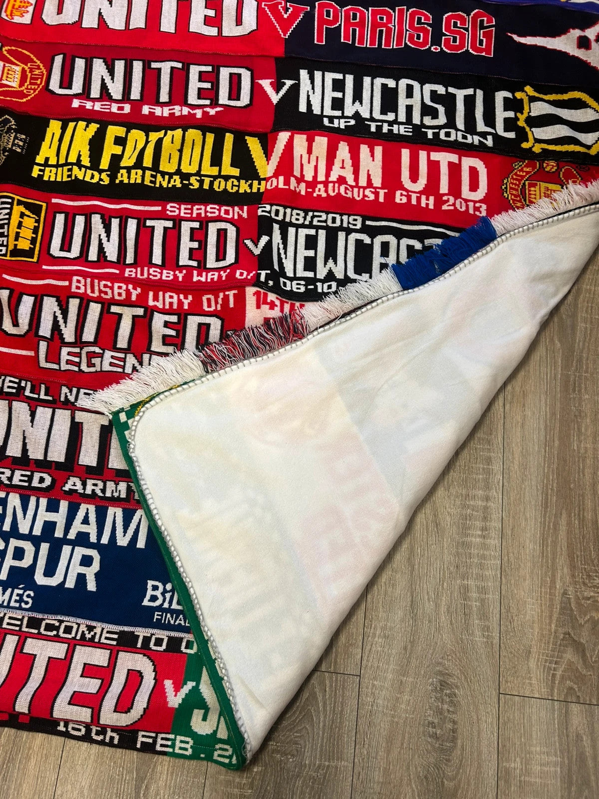 Man United Scarf one of a kind Blanket made from scarves