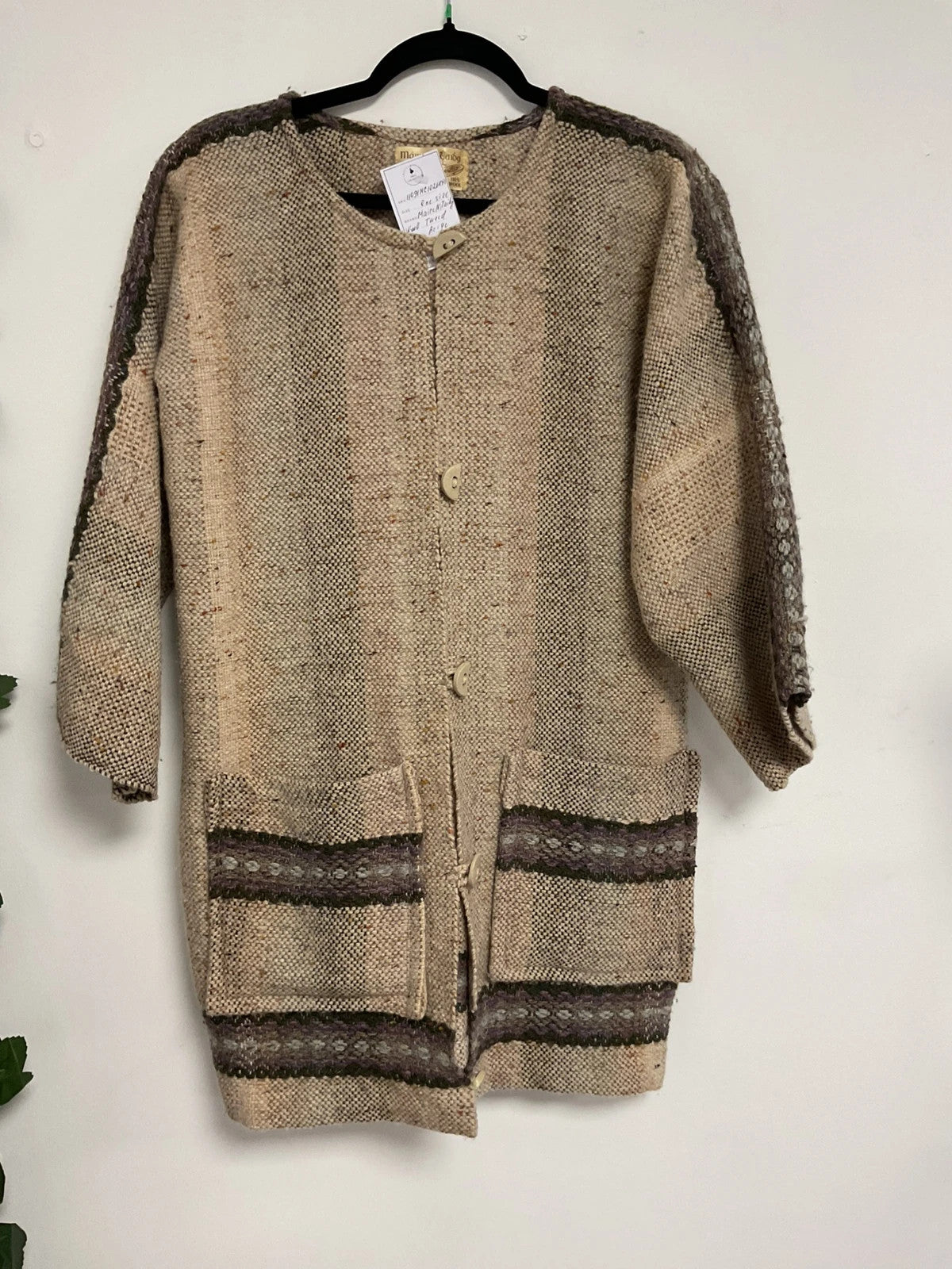Maire Ni Thaidhg Cardigan Tweed beige size-one 11091MC