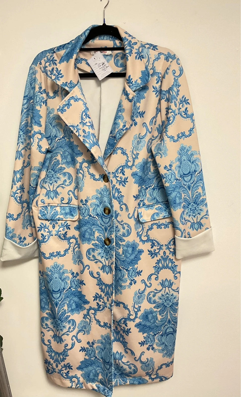 Order Plus Coat Cream&Blue size-L/XL 11092MC
