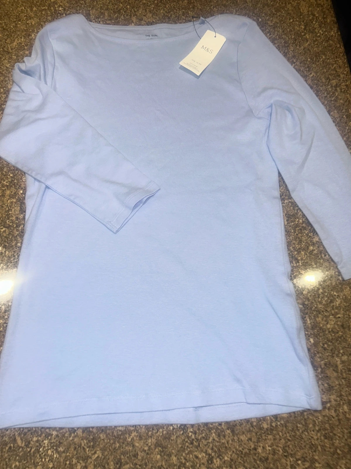 M&S BNWT powder Blue jersey top Sz 12 11100SRM
