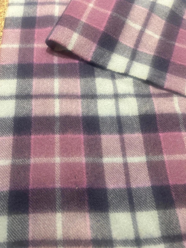 Baby Blue & lilac Plaid Lochmere Cashmere scarf 11101SRM