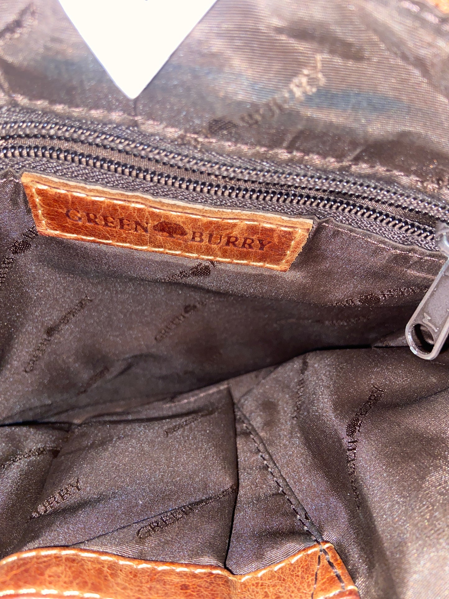 7270BC1025R50 Green Burry Brown Leather Cross Body