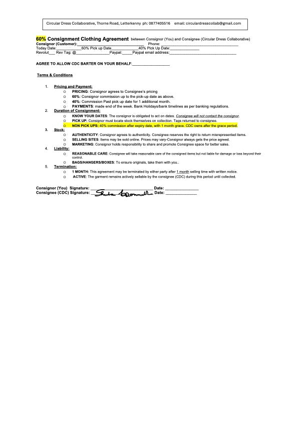 Consignment Appointment