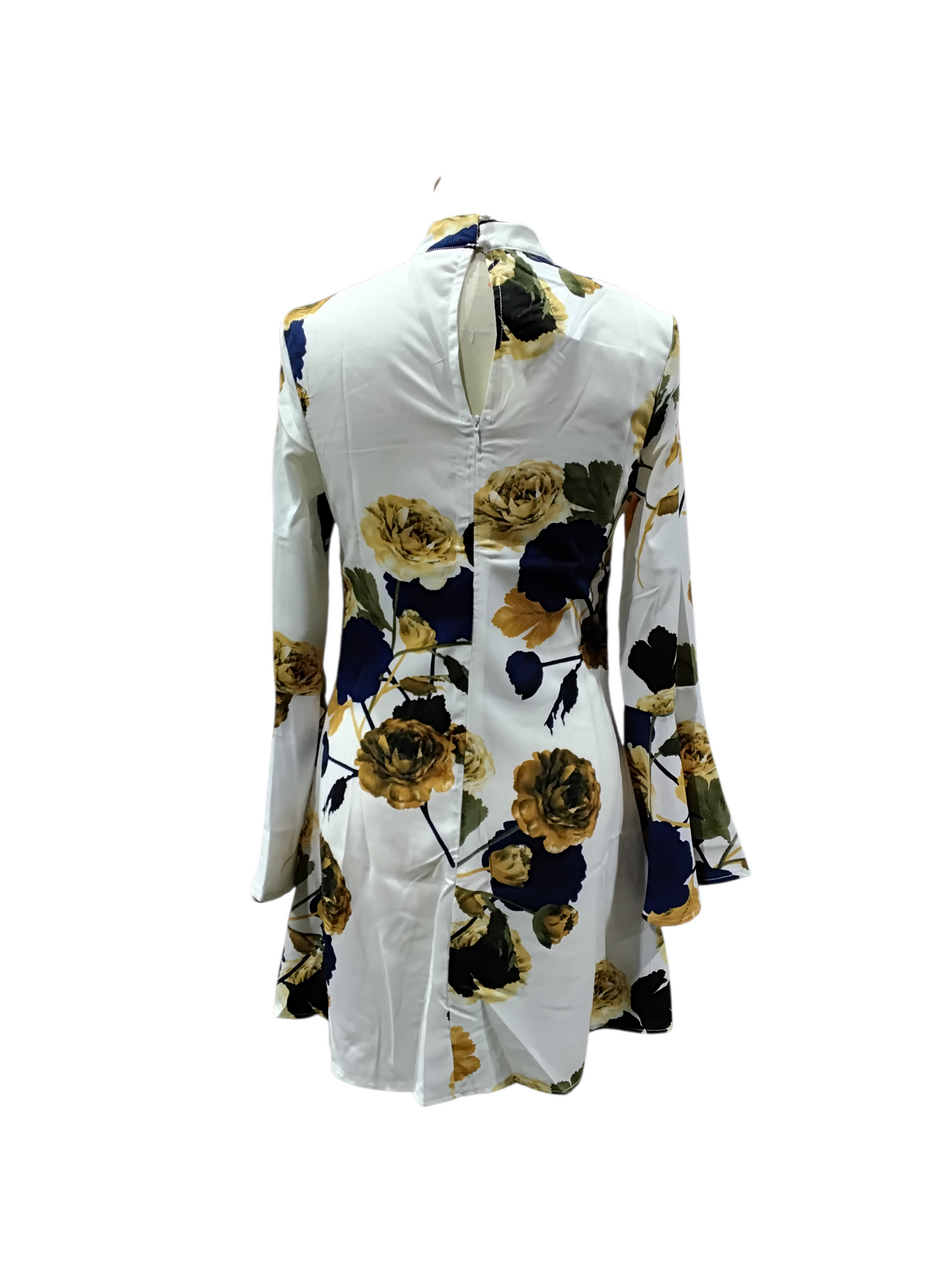 BNWT Floral Print High Neck Long Sleeve Shift Dress Elegant Womens Sz 8