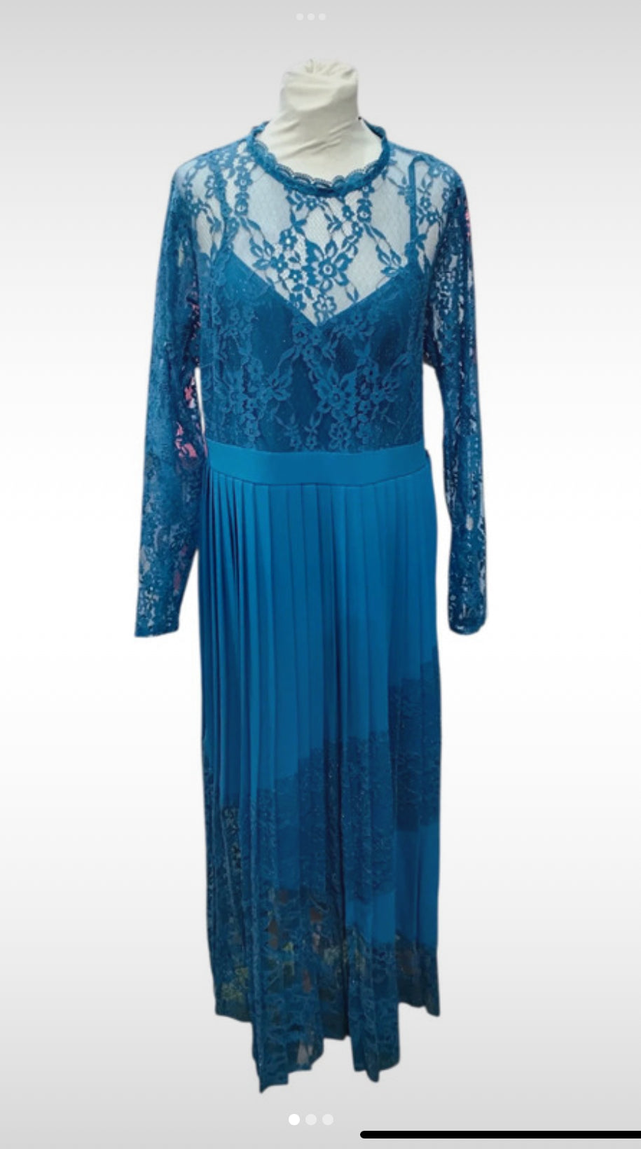 7212JK1025R50 Little Mistress Turquoise Dress Lace Sz 16