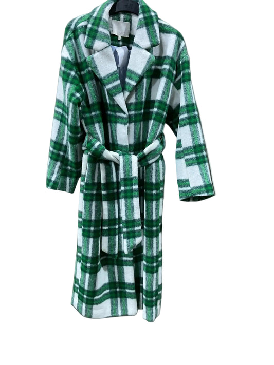 Nümph Green Plaid Wool Blend Coat Size 36 UK 8 | Belted | Warm Winter