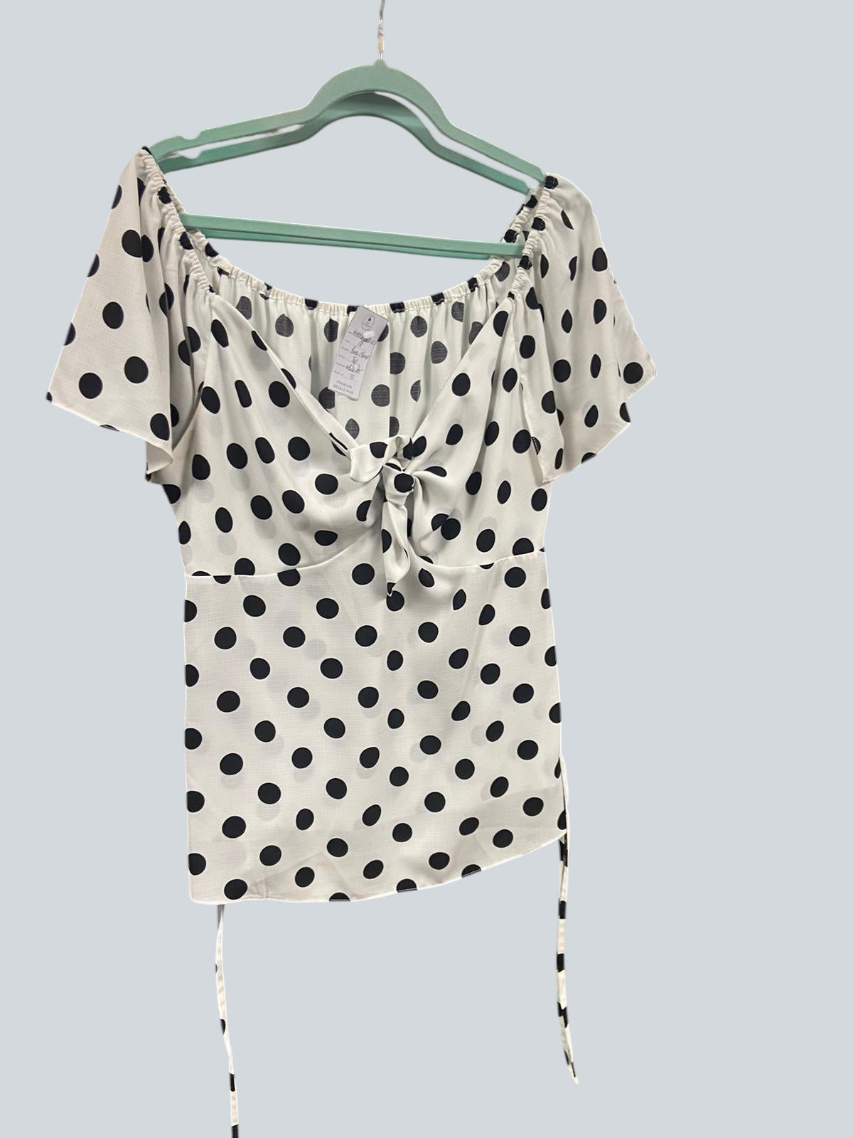 River Island White Dot Top Size 18