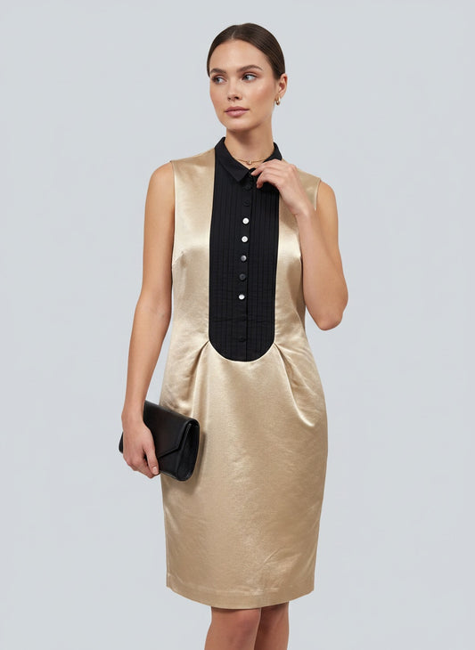 Malene Birger  Dress 75% silk Tuxedo  Sz 40 9101NH