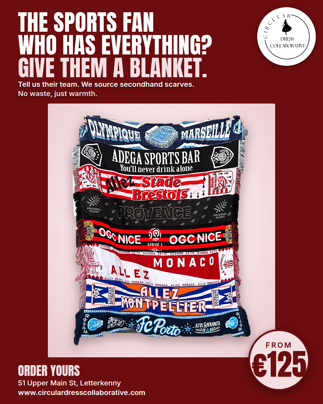 Bespoke Scarf Blankets Made from sourced scarves