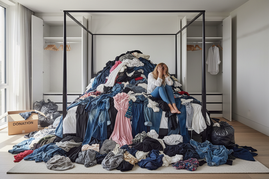 There needs to be a heap of clothes...doing a clear out...too many clothers